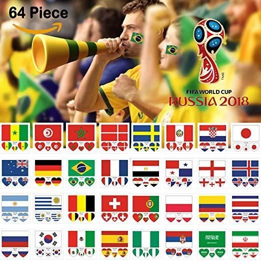 Pays Drapeau Bleu Blanc Rouge Horizontal 64 Tatouages Temporaire 32 Pays Drapeau Tatouage Face Autocollant