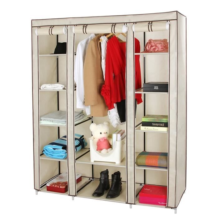 Armoire De Rangement Penderie Dressing En Tissu Intisse 175 X 150