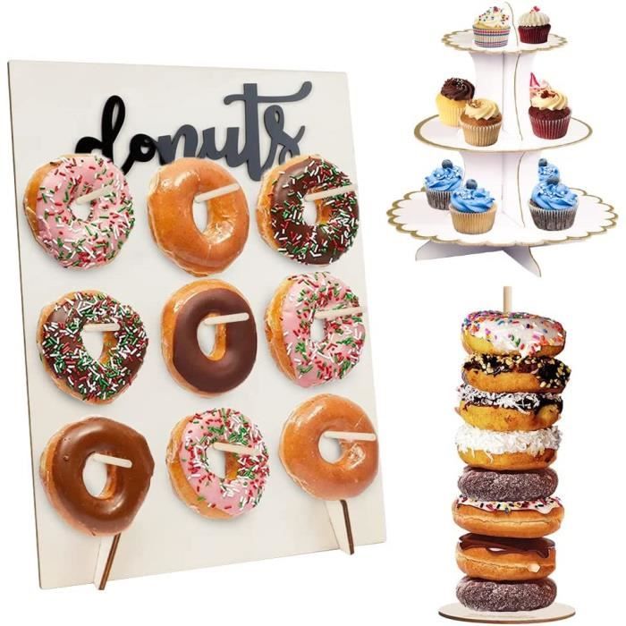 Présentoir à beignets en bois réutilisable pour bagels, support mural ...