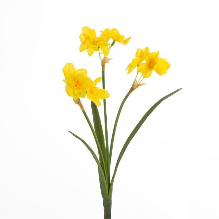 Narcisse artificiel PAVA, 3 tiges de fleurs, jaune, 27 cm - Fleur  artificielle - Jonquille artificielle - artplants - Cdiscount Maison
