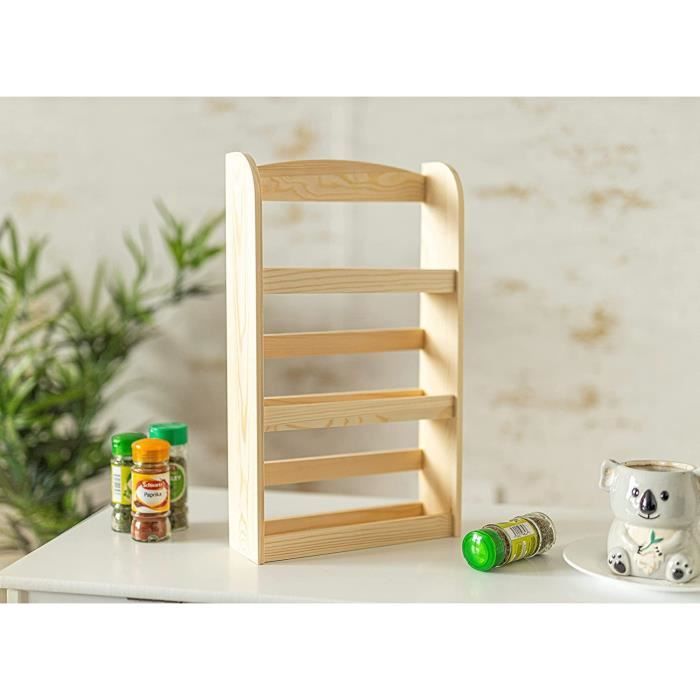 Étagère À Herbes Et Épices, 3 Étagères En Bois Sur Pied, Organiseur À Épices Ou Herbes