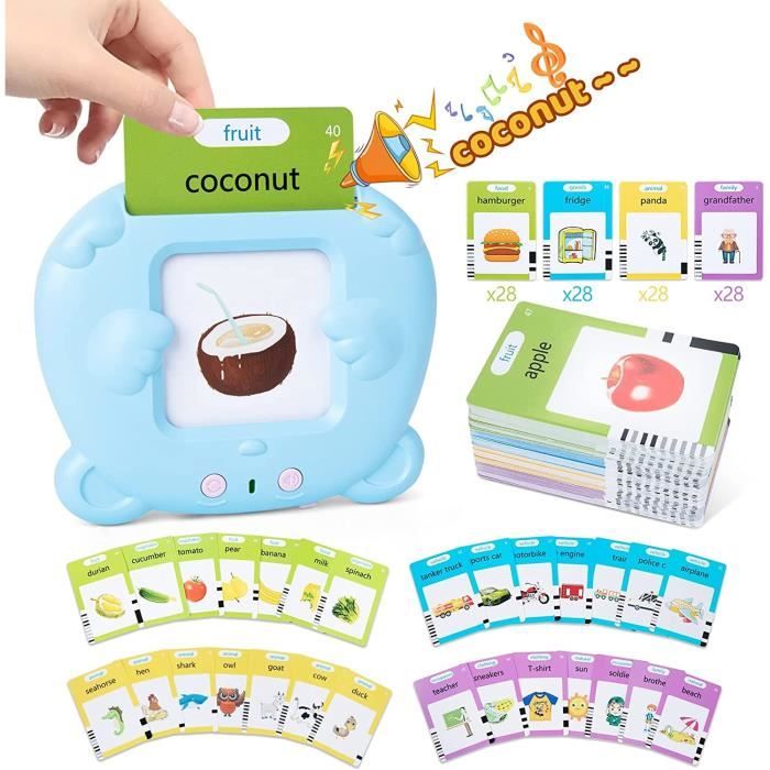 Cartes Flash Parlantes Pour Enfants - Jouet éducatif Sensoriel Avec Mots, Lettres Et Chansons