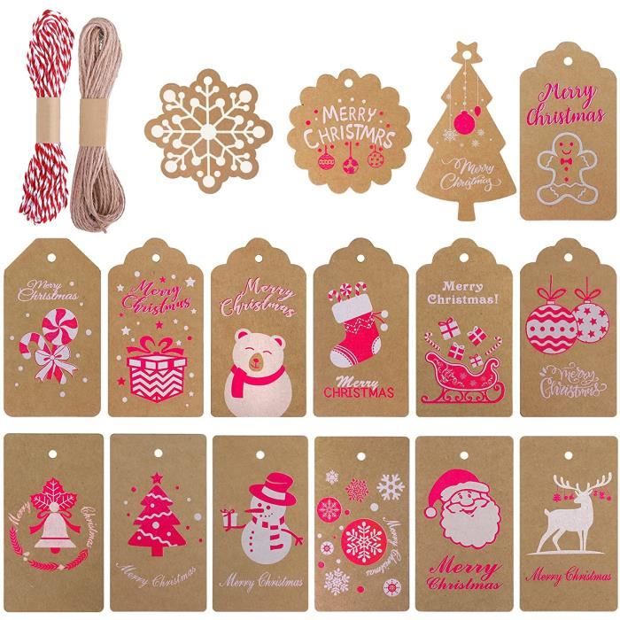 Kiiwah 200 Pièces Étiquettes De Cadeaux Noël, Etiquette En
