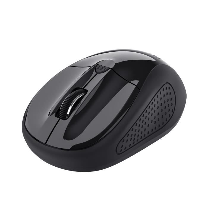 Trust Primo Souris Optique Sans Fil, Récepteur USB Stockable, pour Gaucher et Droitier, PC, Ordinateur Portable, Mac - Noir