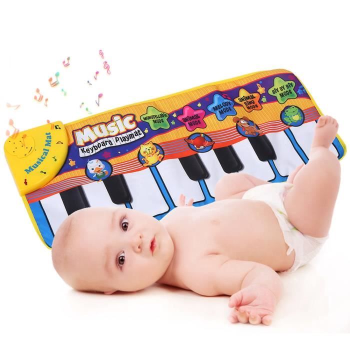 fdit tapis de jeu de musique de piano bébé piano électronique musique tapis de jeu sons animaux clavier musical couverture