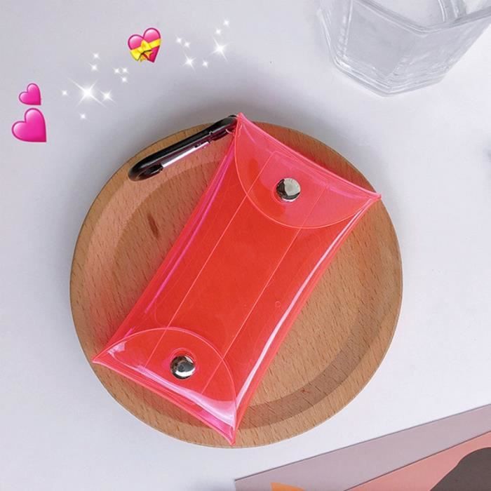 Porte-cartes Photo PVC Transparent Avec Fermeture éclair - Porte-clé Style Coréen Pour Fan - Protection Cartes Idol Et Petits Objets - 2