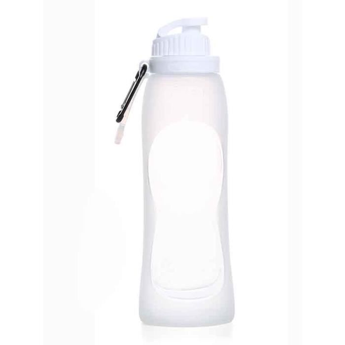 Gourde - Bouteille isotherme,Bouteille d'eau pliable en Silicone  500ML,bouilloire pliable en Silicone,gourde - Type WHITE - 500ml -  Cdiscount Sport