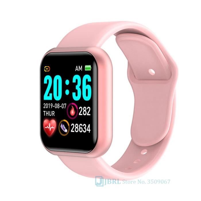 Couleur rose-Montre Connectée Homme Femme Smartwatch Sport