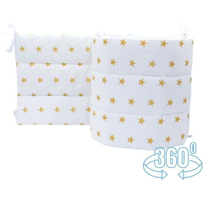Callyna Tour De Lit Respirant Complet 360 Cm 100 Union Europeenne Pur Coton Sans Colorant Chimique Etoile Doree Cdiscount Puericulture Eveil Bebe