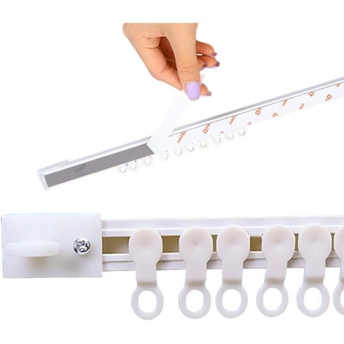 Rail De Rideaux Plafond/Mur Adhesif Sans Percage 0.4m 0.8m 1