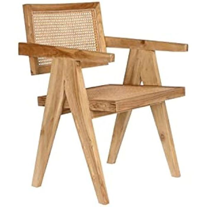 Chaise de Salle à Manger - DKD HOME DECOR - Rotin Naturel - 1 Place - Bois Massif - Style Contemporain Chaise de Salle à Manger - DKD HOME DECOR - Rotin Naturel - 1 Place - Bois Massif - Style Contemporain