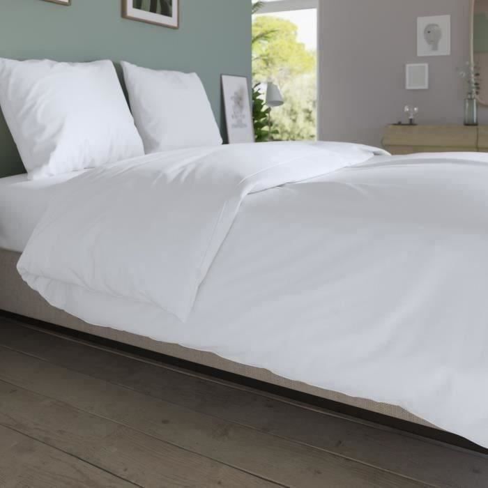 Housse de Couette Coton - DODO - Antibactérien - 260 x 240 cm - Blanc