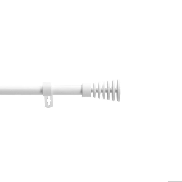 Tringle extensible en en kit avec embout évasé Blanc 120-210 cm