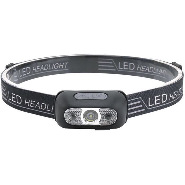 Lampe Frontale Vinabo Rechargeable - LED Détecteur Mouvement, étanche IPX4, 6 Modes