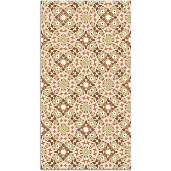 Tapis Du Sol Vinyle Hydraulique Type Oriental Orange 60X110 Cm Tapis De ...