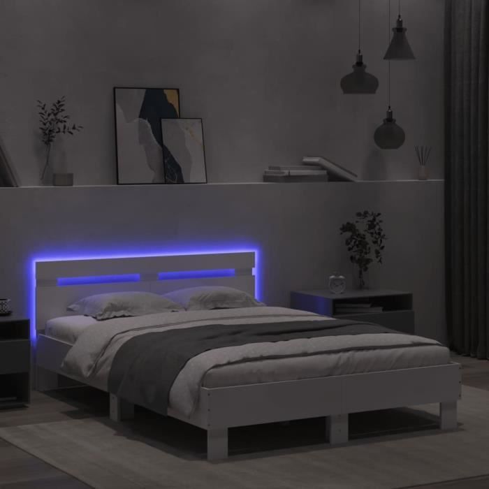 Cadre de lit - FAFEICY - A3207553 - 120x200 cm - Bois dingénierie - LED RVB