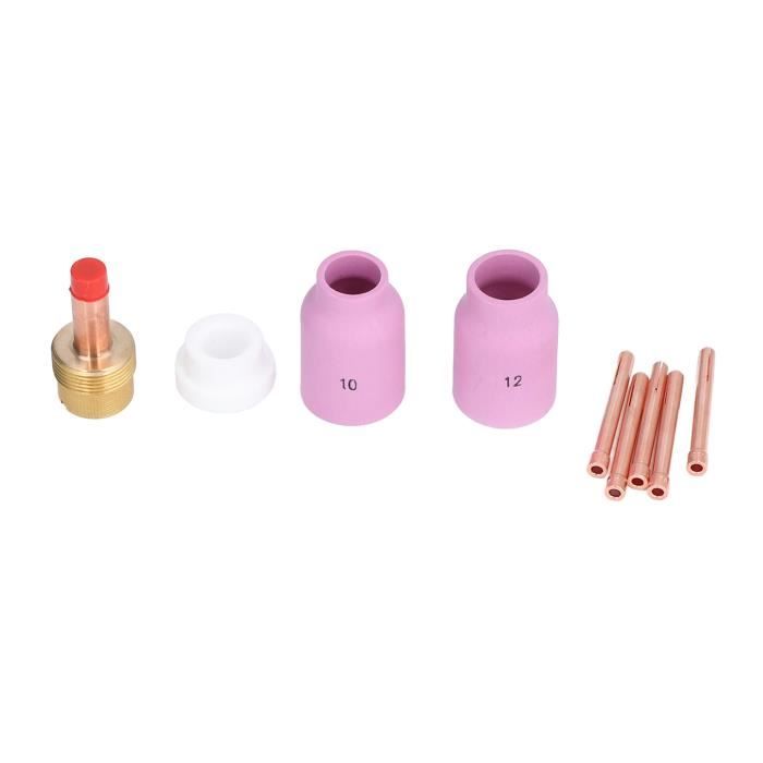 Kit 23 Pièces Accessoires TIG – 12 Gobelets #12 Pyrex, Buses Alumine, Pinces, Lentilles Stubby Pour Torche WP-17/18/26 DB17/18/26