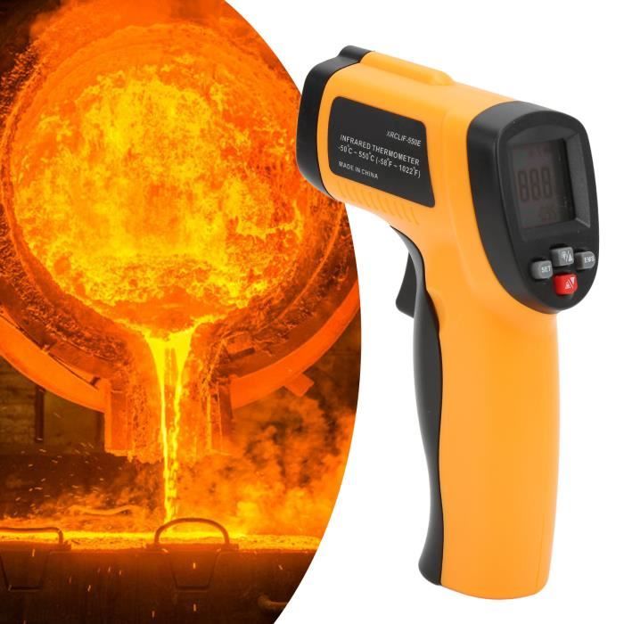 Thermomètre Laser AOPUTTRIVER AP-1580 - Pyromètre Infrarouge 30:1 Jusqu'à 1580°C Pour Four à Pizza Et HVAC