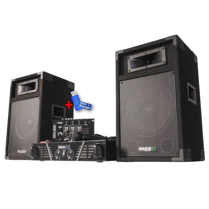 Pack Sono Complet Amplifié 7000W – 2 Subs 18”, 2 Subs 15”, 2 Satellites 12” – Câbles Inclus