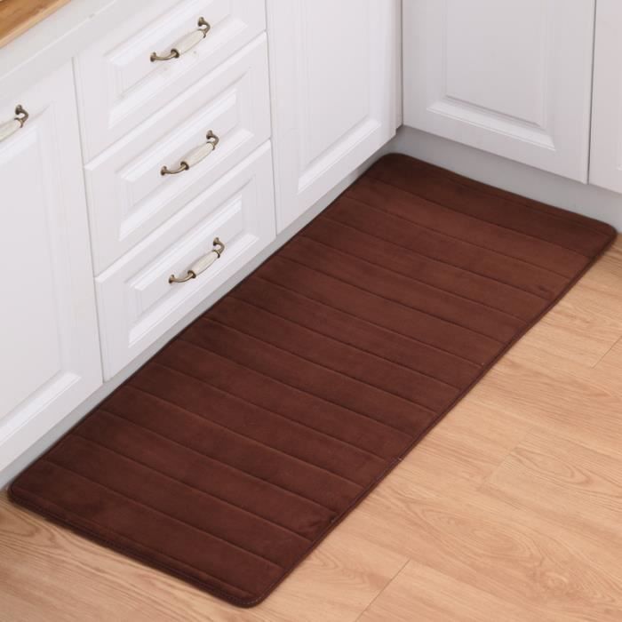 Tapis De Cuisine Farsky 50x120cm - Coton Et Lin Absorbant - Antidérapant - Lavable En Machine - Gris