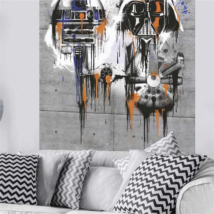 Tapisserie Murale Star Wars Dark Vador - 100% Coton - Effet 3D - Personnalisable - Neuf Origine Turquie