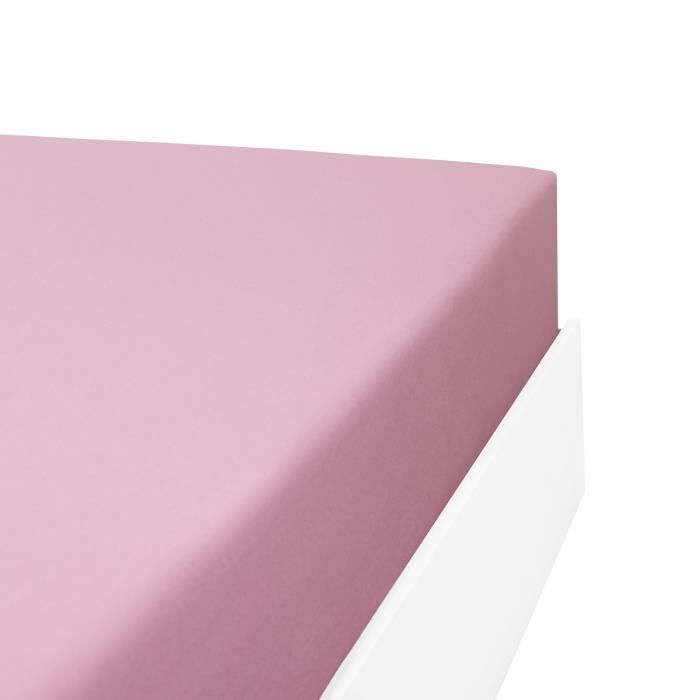 LINANDELLE TEXTILE & LINGE DE MAISON LINANDELLE - Drap housse coton 57 fils en molleton flanelle TOUDOUX - Rose - 120x200 cm 