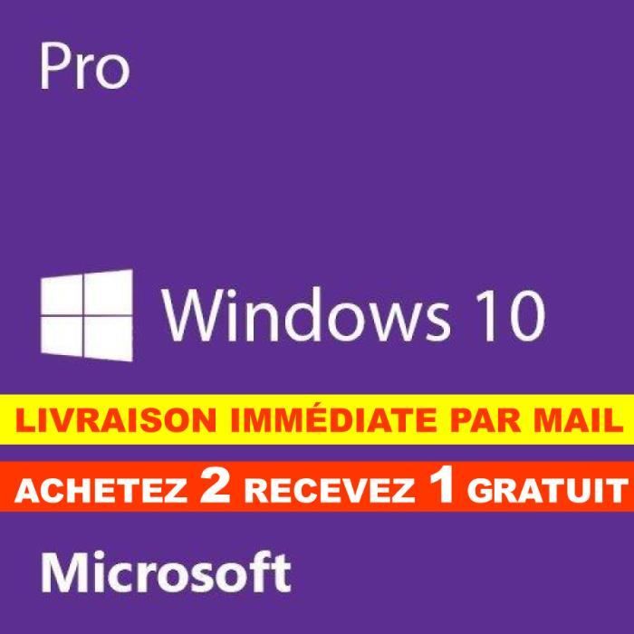 Windows 10 Pro Professionnel 32/64 bit Clé d'activation Originale