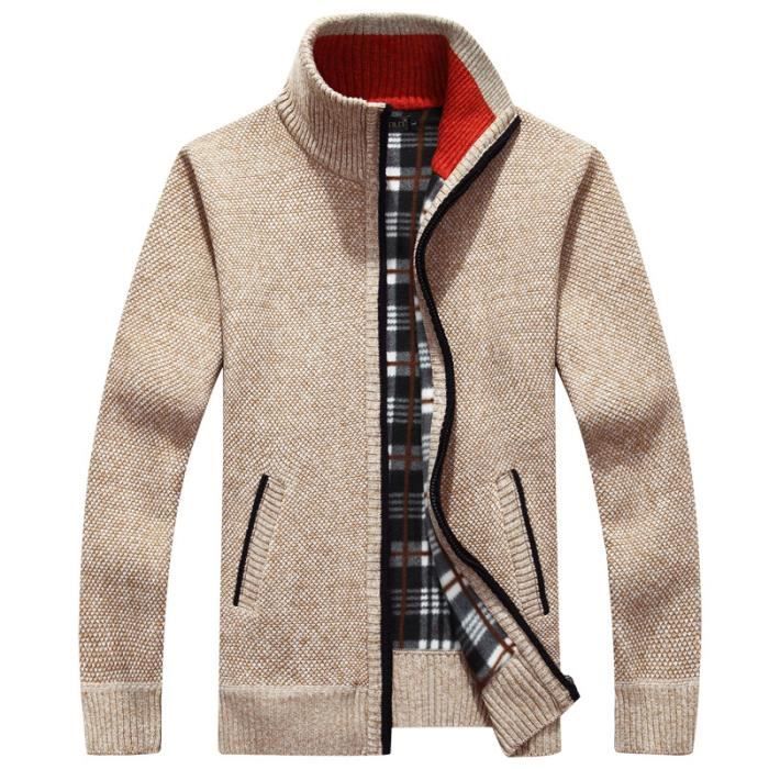 Gilet zippé hot sale col montant homme