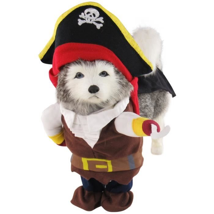 Vetement Chien Mignon Pirate Deguisement Costume Chiot Chat Drole Ensemble Avec Un Chapeau Cape Cdiscount