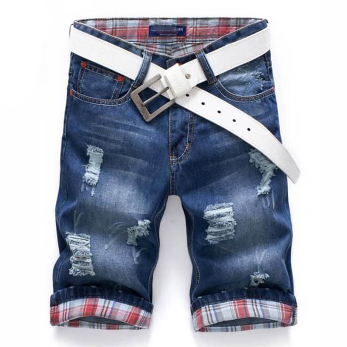 Bermuda homme jean troué Clearance