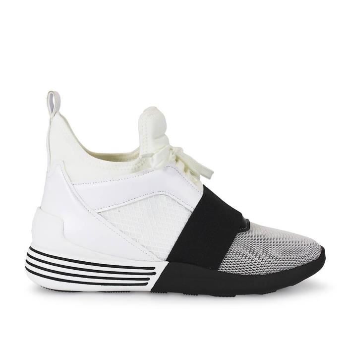 KENDALL + KYLIE FEMME KKBRAYDIN BLANC CUIR BASKETS MONTANTES Blanc -  Cdiscount Chaussures