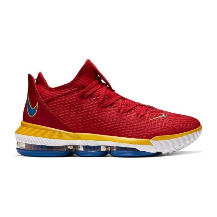 Chaussures de Basket-ball NIKE Lebron 16 Low - Blanc Rouge Miel - Adulte - Homme - Terrain Indoor - Respirant