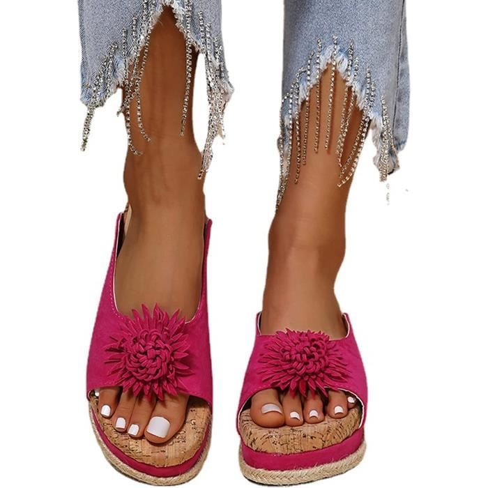 Espadrilles compensées rose online