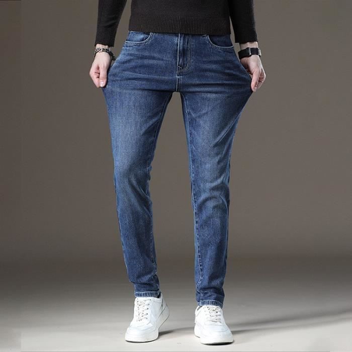 Nouveaux jeans pour hommes Jeans decontractes haut de gamme a jambe droite pour hommes