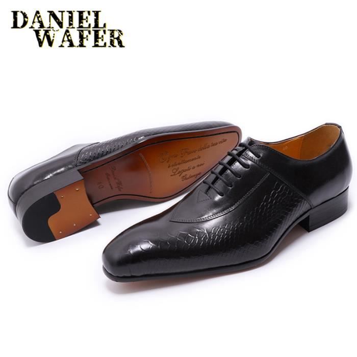 Chaussures Oxford Hommes En Cuir Véritable Faites à La Main - Marron, Semelle Cuir - Penny