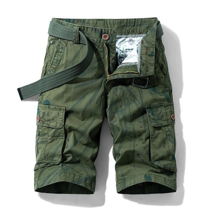 Vêtement Outdoor Short Cargo Homme Camouflage 100% Coton Coupe