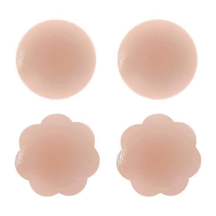 Cache-tétons Invisibles Jetables LuLiyLdJ - 80 Pièces (40 Ronds + 40 Fleurs) Pour Tenues Dos Nu
