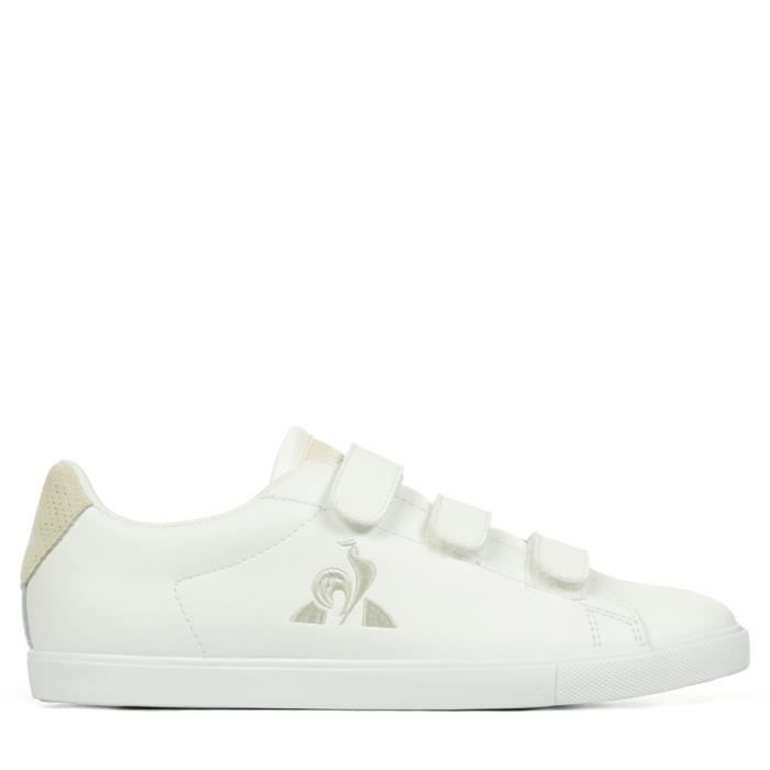 Baskets Femme LE COQ SPORTIF Elsa Cuir Scratch Blanc