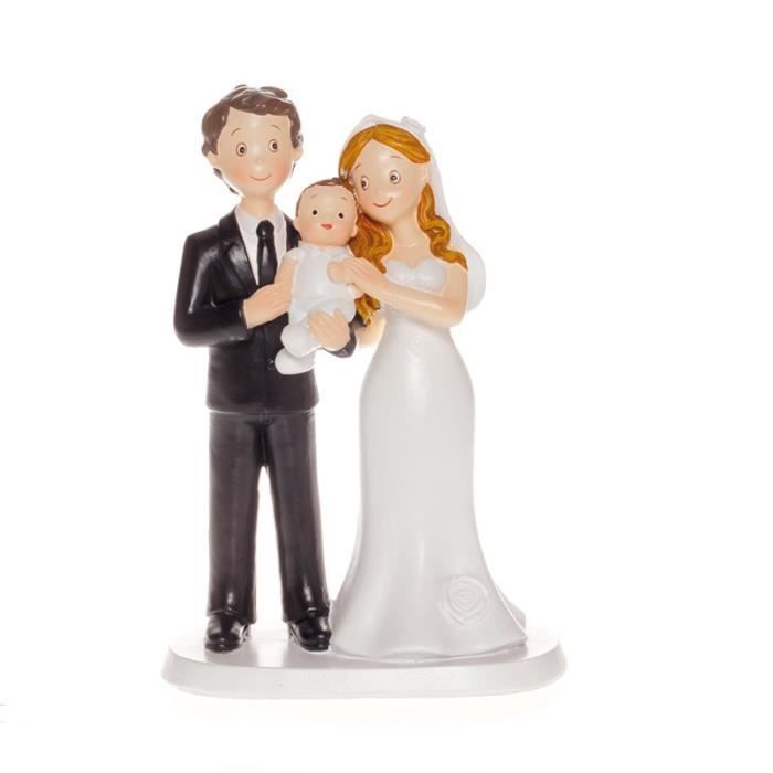 Figurine Couple Maries Avec Bebe 17cm Cdiscount Maison