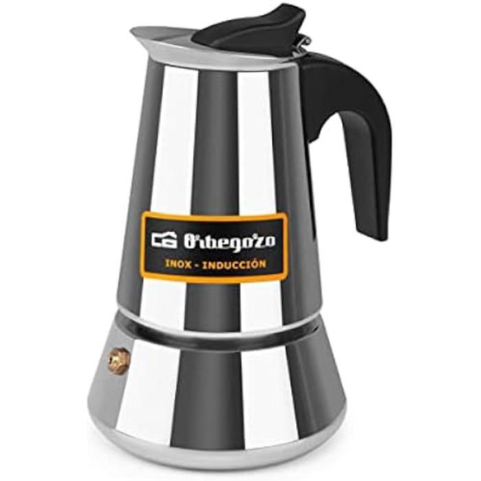 Cafetière italienne - ORBEGOZO - KFI 460 - 4 tasses (300 ml) - Acier inoxydable - Valve de sécurité