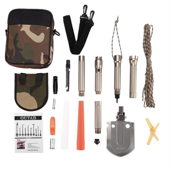 Kit de Survie d'urgence Multi-Outils 10 en 1 avec Couteau de Survie