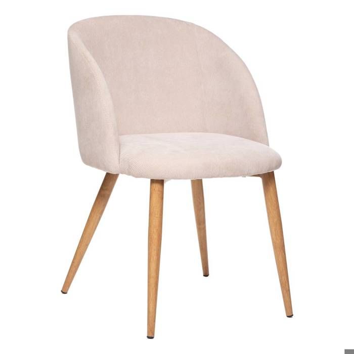 Chaise Celeste velours côtelé beige - Atmosphera Créateur dintérieur Chaise Celeste velours côtelé beige - Atmosphera Créateur dintérieur