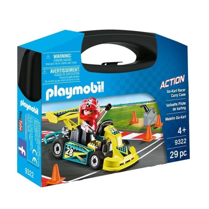PLAYMOBIL - Valisette Pilote de Karting - 29 pièces - Mixte - A partir de 4 ans