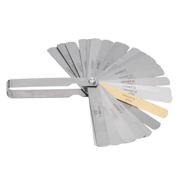 Jauge d'épaisseur métrique à 32 feuilles, ensemble de jauges d'épaisseur pour lames de jauge, vannes, feuillage des vannes, bougie d'allumage, outils de jauge d'écart, 1 pièce