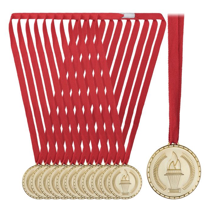 3 Médailles Sport Numérotées Or/Argent/Bronze - Avec Rubans - Pour Compétitions Enfants/adultes