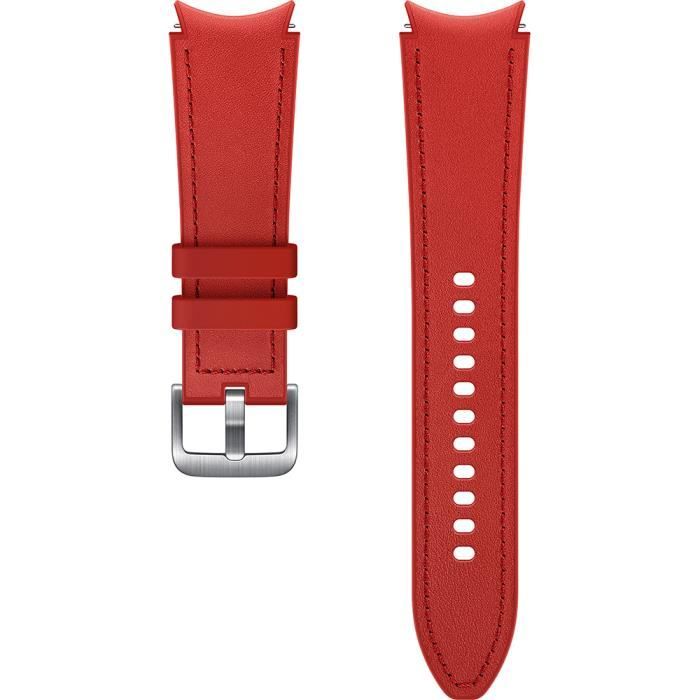 Bracelet Galaxy Watch4 / Watch5 Cuir 130mm Rouge Bracelet Galaxy Watch4 / Watch5 Cuir 130mm Rouge