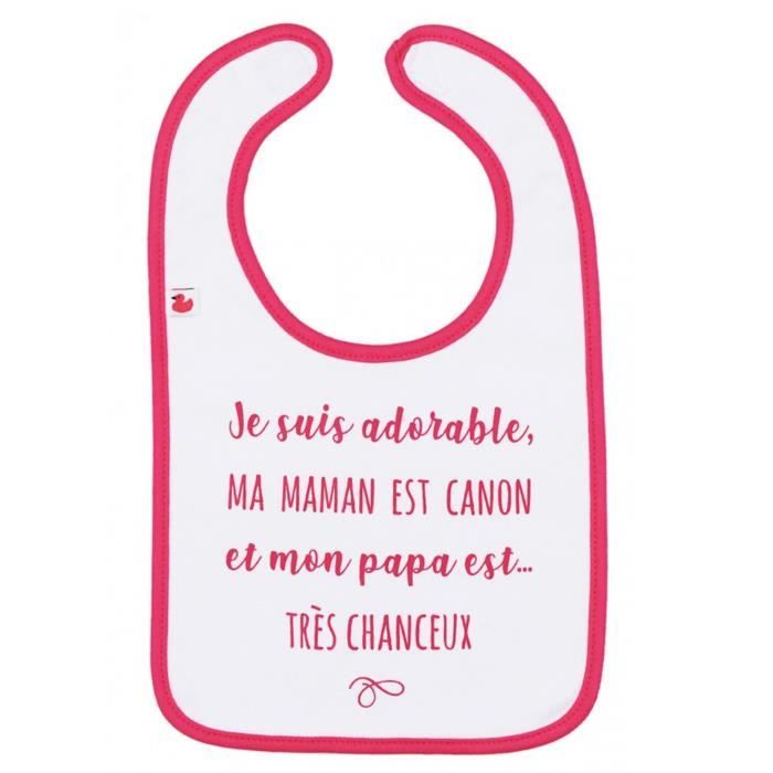 Bavoir bébé personnalisé - Je suis adorable, maman est canon, et papa très  chanceux - Cdiscount Puériculture & Eveil bébé