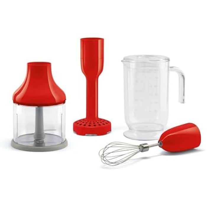 Mixeur Plongeant Smeg HBAC11RD – 600 W, Kit 4 Accessoires Multifonction - vue 3