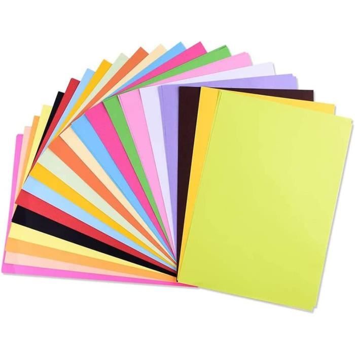 A4 papier couleur feuilles,100pcs cartonnées ​couleur A4 cartes