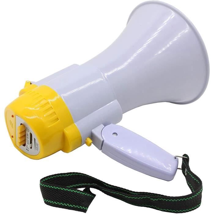 Mégaphone Portable Asixxsix – Portée 500 M, Enregistreur Vocal, Batterie Rechargeable USB, 10h D'Autonomie, 30W